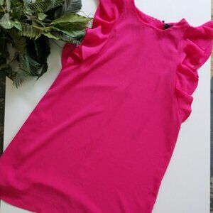 Signature Studio Pink Sheath Mini Dress Sleeveless Flutter